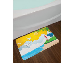 Marine Paper Cut Art Bath Mat