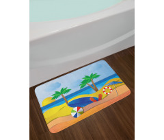 Paper Cut Art Seaside Bath Mat