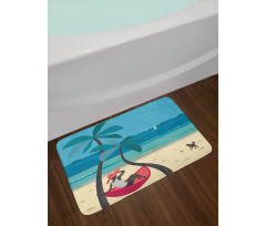 Girl on Hammock Palms Bath Mat