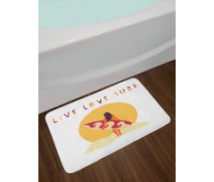 Live Love Surf Girl Bath Mat