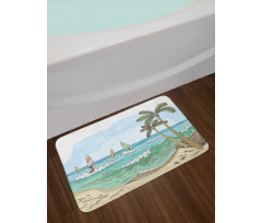 Windsurfing Sketch Bath Mat