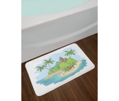 Island Doodle Botany Bath Mat