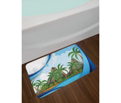 Exotic Volcano Island Bath Mat