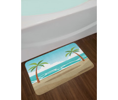 Ocean and Palm Trees Bath Mat