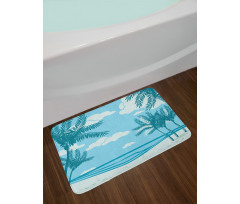 Sand and Palm Trees Bath Mat