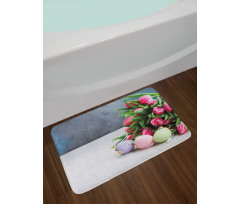 Tulips Easter Eggs Bath Mat