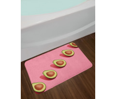 Halved Fresh Avocados Bath Mat