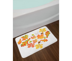 Leaves Acorns Heart Bath Mat