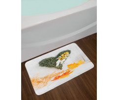 Dried Botany Heart Bath Mat