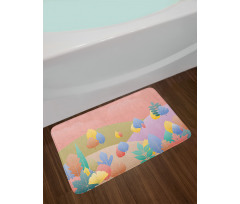 Pastel Fall Leaves Bath Mat