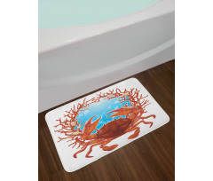 Seashells and Red Coral Bath Mat