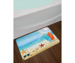 Sand Beach Surfboard Bath Mat