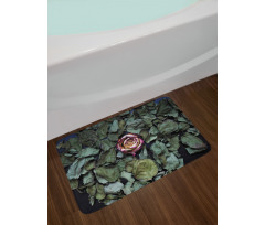 Rose Flower Dry Leaves Bath Mat