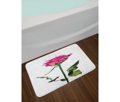 Single Flower Branch Bath Mat