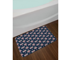 Minimalist Flowers Bath Mat