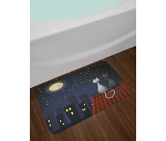 Cats on the Roof Valentines Bath Mat