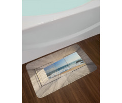 View of Sea Waves Rocks Bath Mat