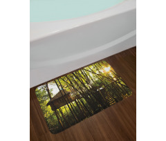 Hut in Idyllic Forest Bath Mat