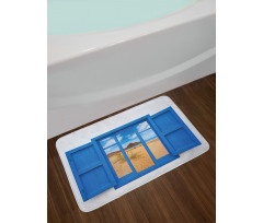 Spain Beach Distant Bath Mat