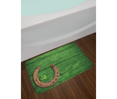 Rusty Horseshoe Shamrock Bath Mat