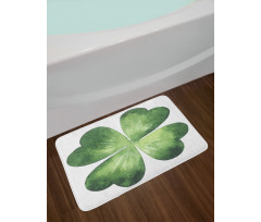 Watercolor Shamrock Leaf Art Bath Mat