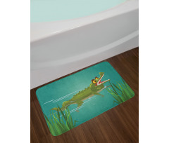 Cartoon in a Lake Bath Mat