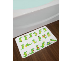 Group of Funny Animals Bath Mat