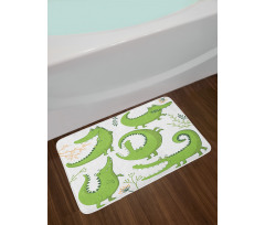 Reptiles and Floral Bath Mat