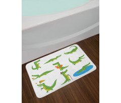 Happy Cartoon Characters Bath Mat