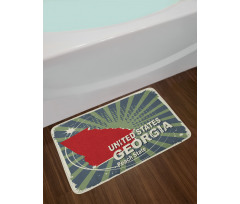 Grunge Wording Peach State Bath Mat