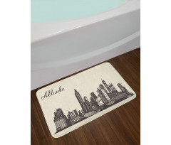 Grunge City Skyline Vintage Bath Mat