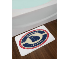 Grungy Polka-Dotted Stamp Bath Mat