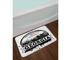 Welcoming Peach State Text Bath Mat