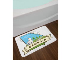 Digital Geometric Map Scene Bath Mat