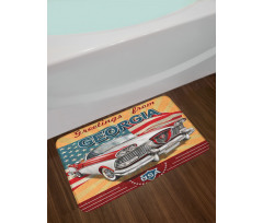 Touristic Greeting Pattern Bath Mat