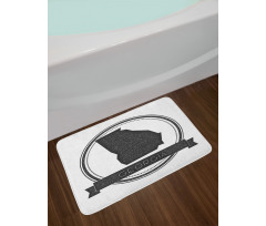 Monochrome Round Pattern Bath Mat