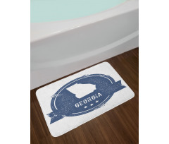 Grungy Map Silhouette Bath Mat