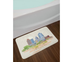 Graphics of City Silhouette Bath Mat