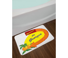 Symbolic Arrow and Peaches Bath Mat