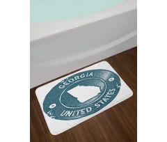 Map of Georgia Round Emblem Bath Mat