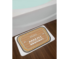 Vintage Wording on Sigh Bath Mat