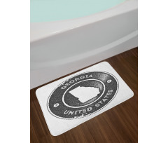 Dotted Map and Calligraphy Bath Mat