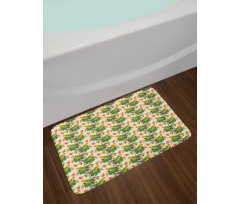 Tropical Floral Parrot Bath Mat