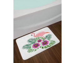 Flamingo Tropical Bouquet Bath Mat