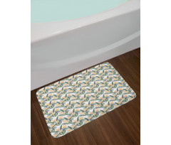 Exotic Leaves and Flower Bath Mat