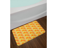 Exotic Flowers Palm Leaf Bath Mat