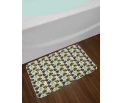 Tropical Flowers Monstera Bath Mat