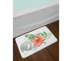 Grunge Watercolor Flower Bath Mat