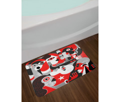 Human Faces Bath Mat