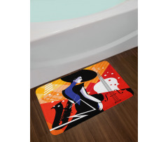 Modern Musical Jazz Bath Mat